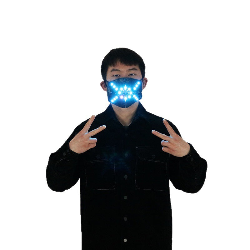 Multicolor LED costume mask for party, cosplay, and stage performance