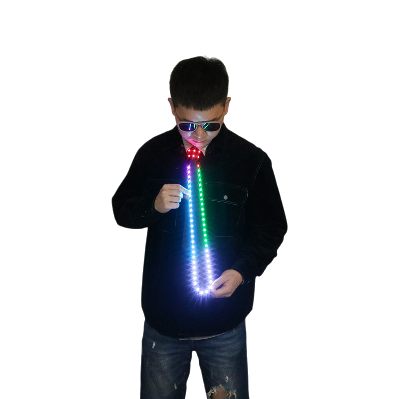 RGB LED party tie for DJ and party outfits