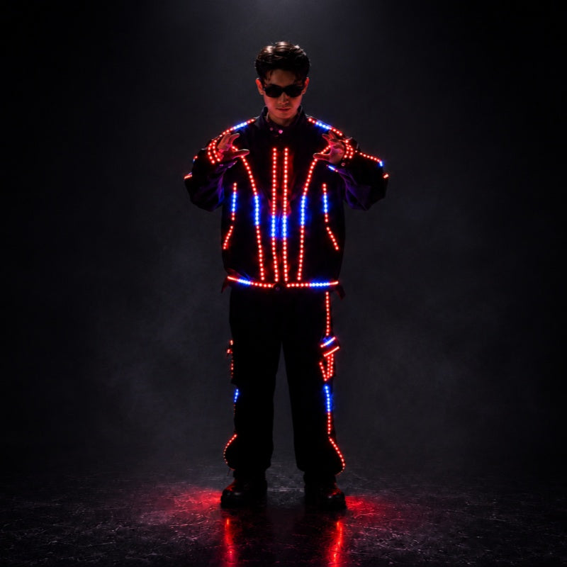 Colorful Luminous Jacket Costume Suitable For Stage Party Dj Light Up Clothes