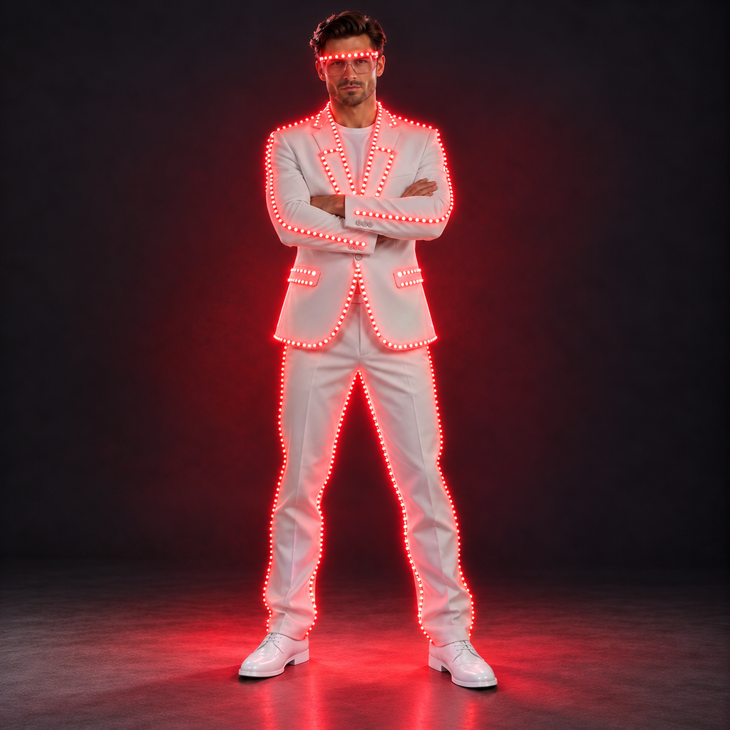 Men's RGB LED Light-Up Suit Set with Remote Control