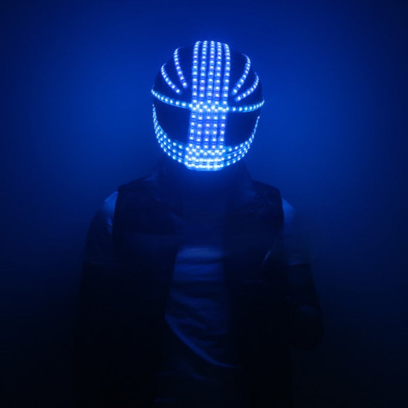 LED Cyber Helmet – Glowing DJ Party Visor