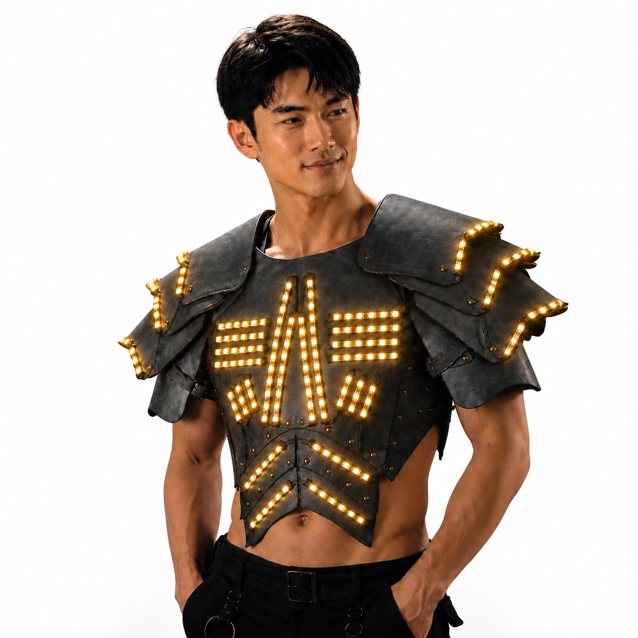 Cyber LED Glow Armor Cape – Illuminated Cosplay & Club Wear