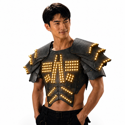 Cyber LED Glow Armor Cape – Illuminated Cosplay & Club Wear