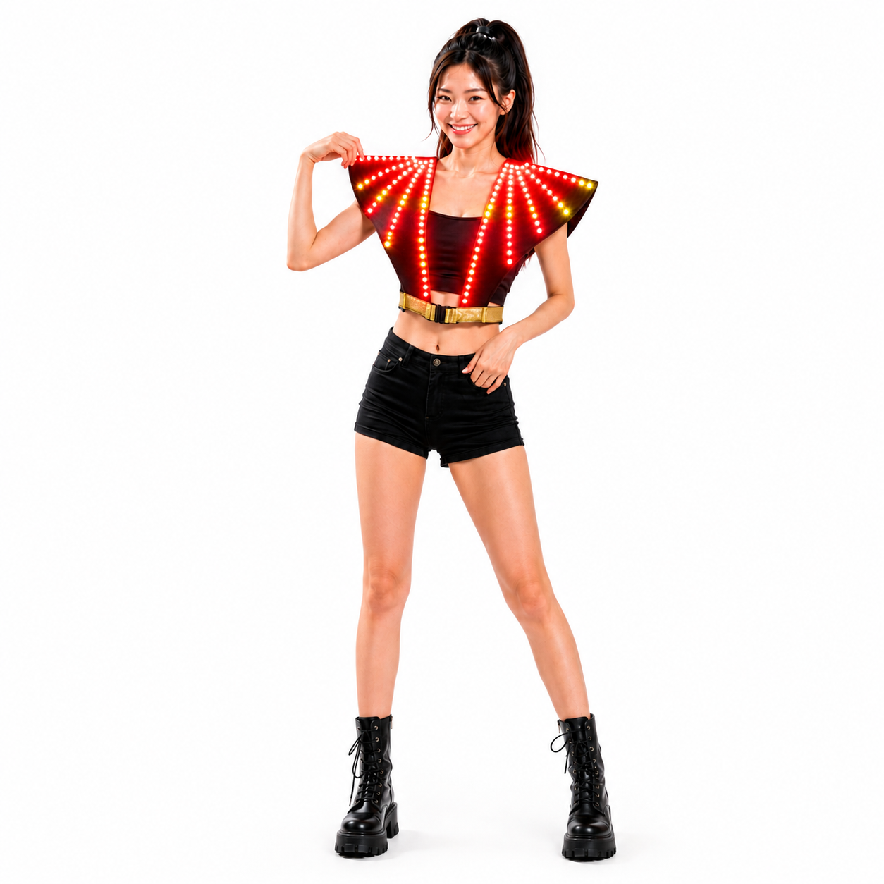 Full-Color LED Light-Up Shoulder Vest, Remote Control Stage Performance Outfit for DJ, Rave & Nightclub Shows