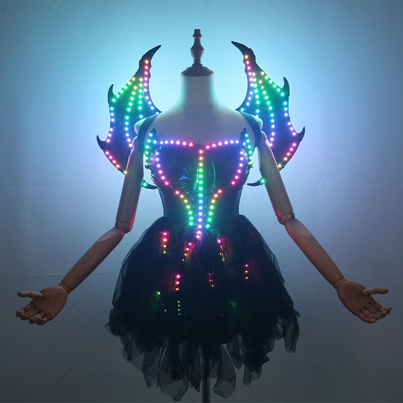 Demon Luminous Skirt Stage Led Color Wings Suitable For Performance Luminous Costumes