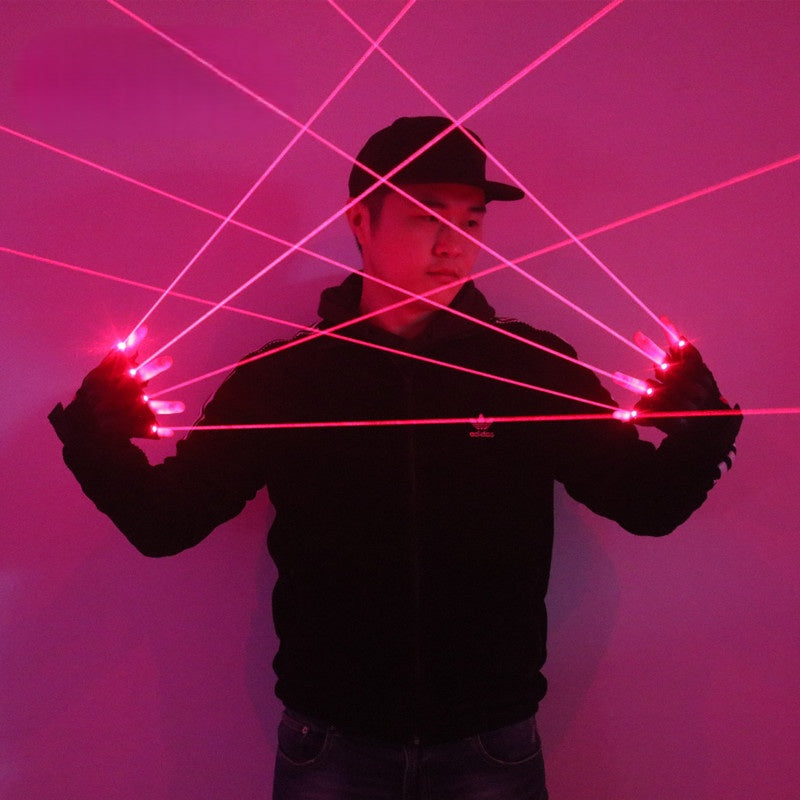 Red Laser Gloves Rechargeable LED Laser Light Gloves for Raves & Cosplay