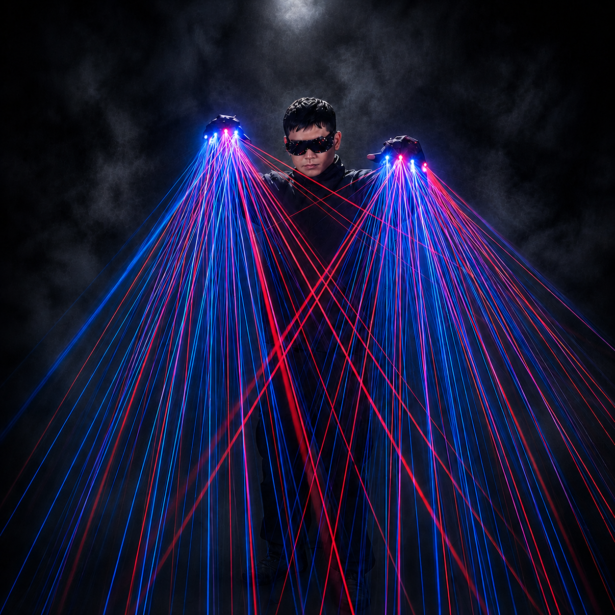Red Green Laser Performance Gloves for Parties and Shows