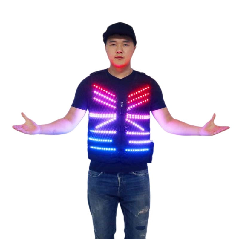 LED Luminous Vest for Stage Performance, Atmosphere Fluorescent Strobe Costume