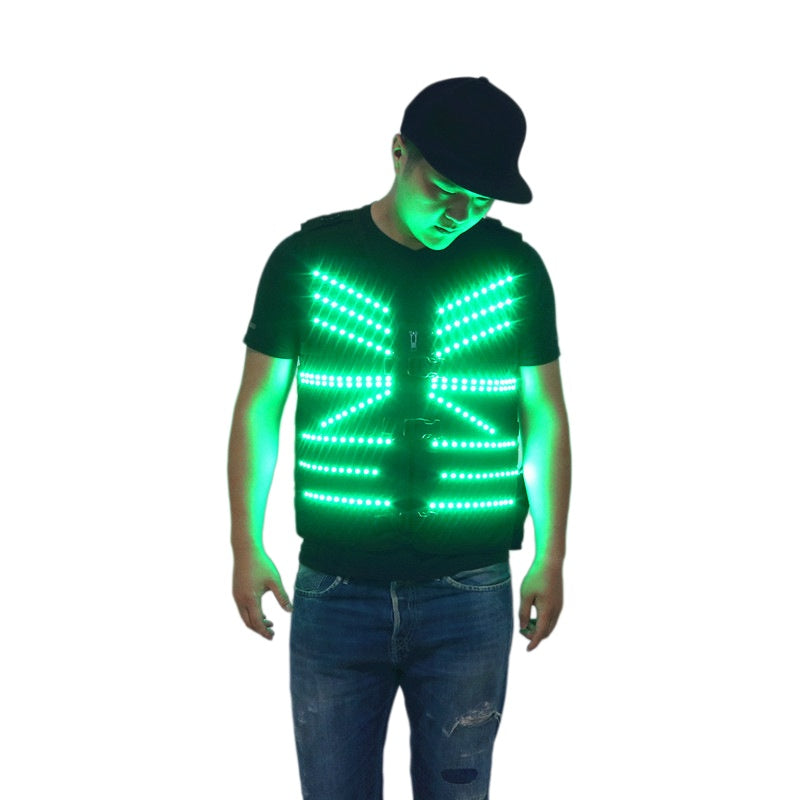 LED Luminous Vest for Stage Performance, Atmosphere Fluorescent Strobe Costume
