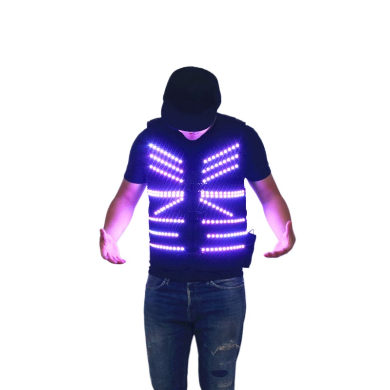 LED Luminous Vest for Stage Performance, Atmosphere Fluorescent Strobe Costume