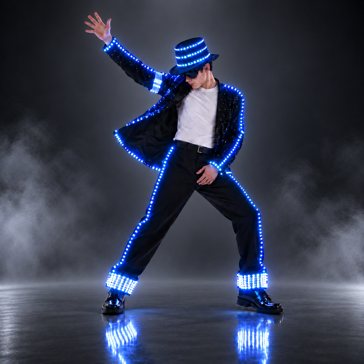 RGB LED Light-Up Performance Suit – Remote Control Color Changing Stage Dance Outfit