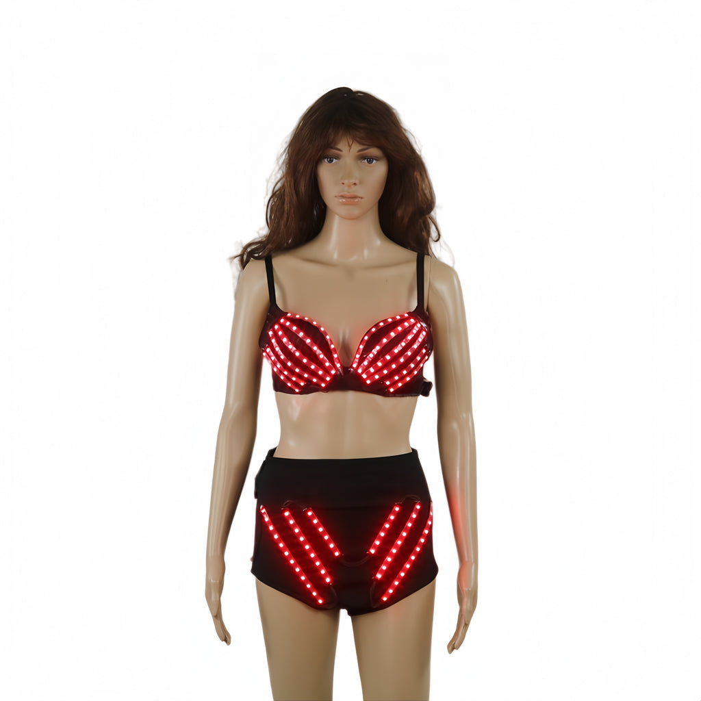 Full-color LED glowing party bras and shorts, fluorescent performance costumes