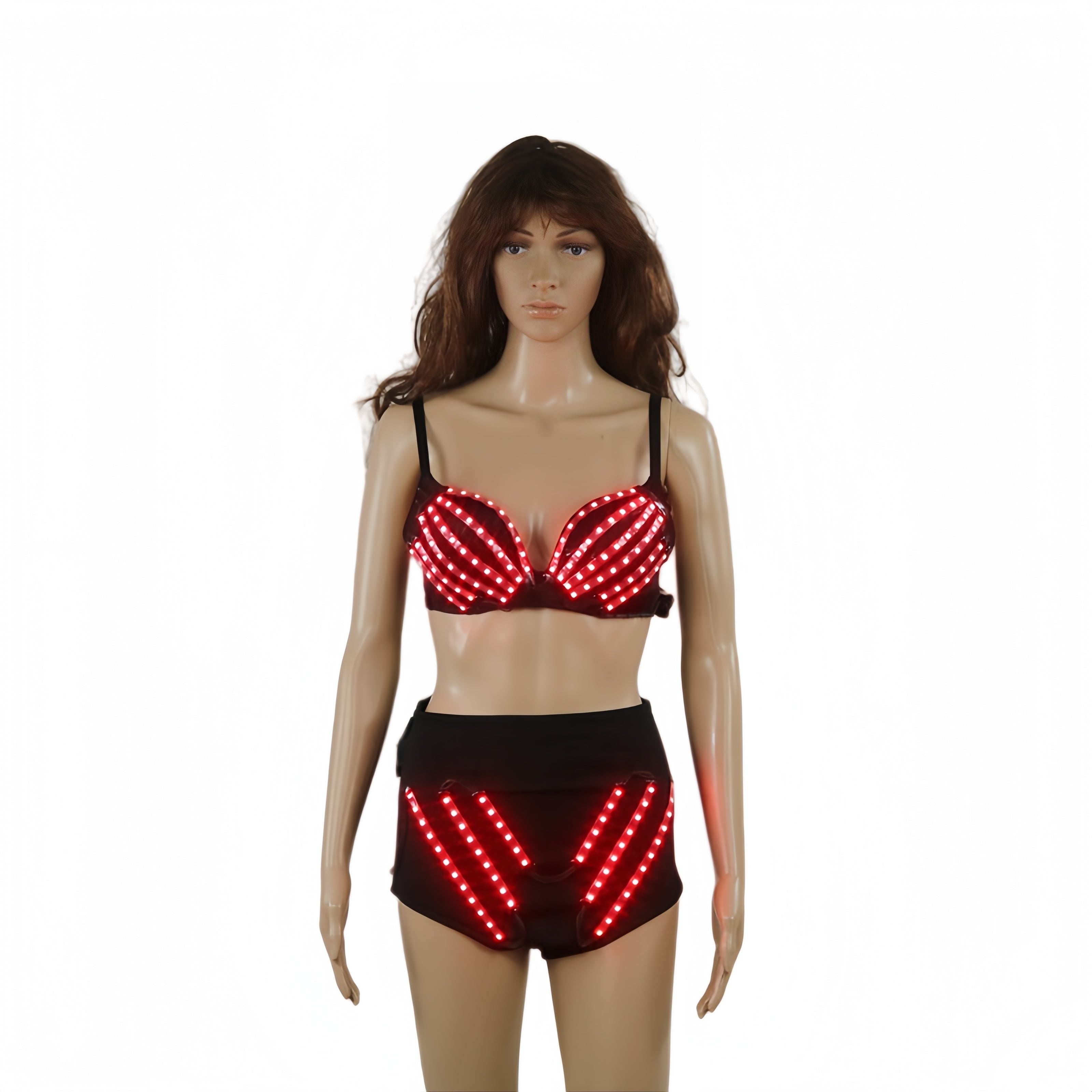 Full-color LED glowing party bras and shorts, fluorescent performance costumes
