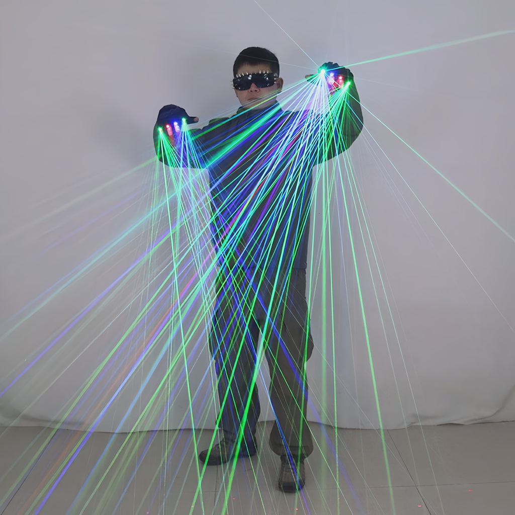 Green Red Blue Laser LED Gloves — Party & DJ Show Accessories
