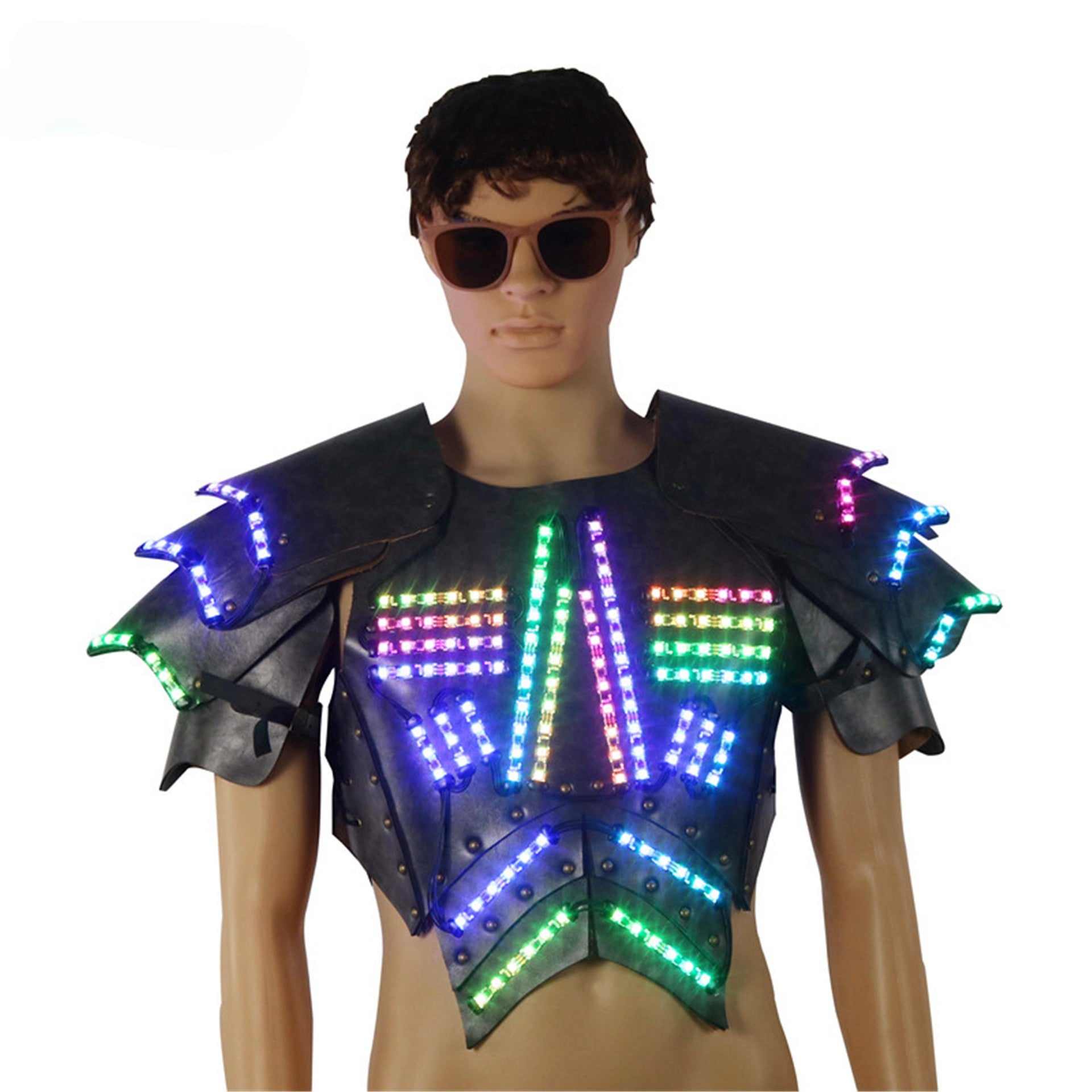 Cyber LED Glow Armor Cape – Illuminated Cosplay & Club Wear