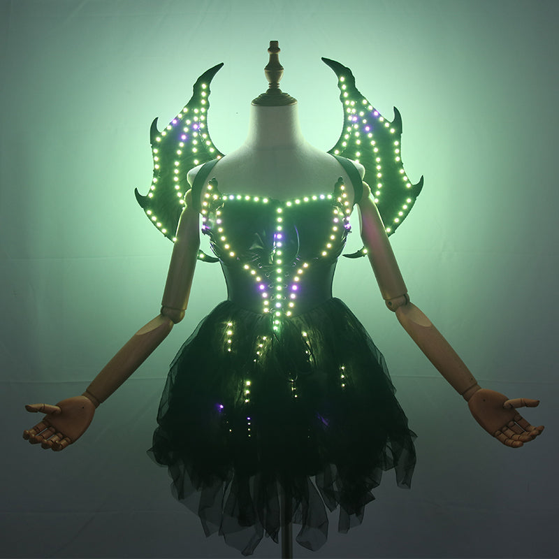 Demon Luminous Skirt Stage Led Color Wings Suitable For Performance Luminous Costumes