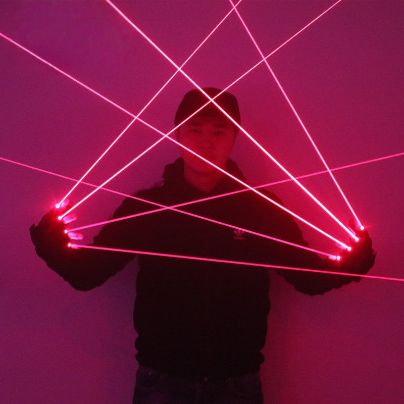 Red Laser Gloves Rechargeable LED Laser Light Gloves for Raves & Cosplay