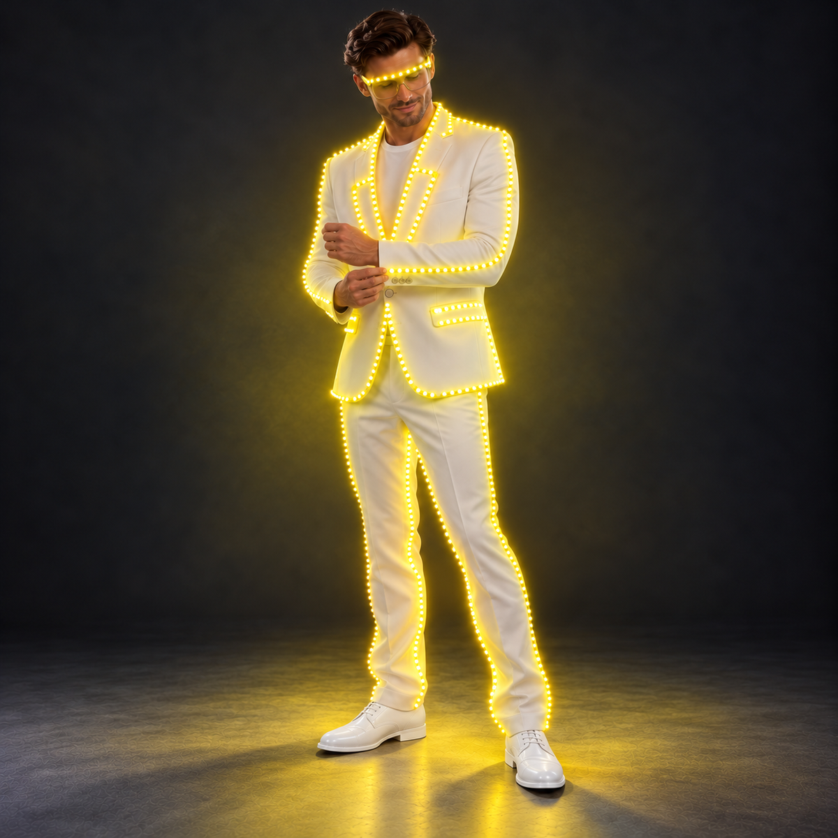 Men's RGB LED Light-Up Suit Set with Remote Control
