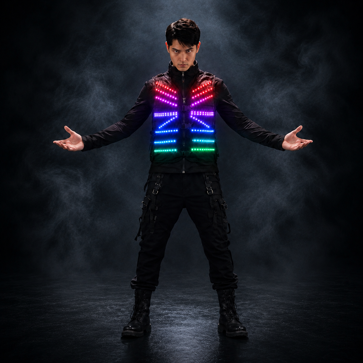 LED Luminous Vest for Stage Performance, Atmosphere Fluorescent Strobe Costume
