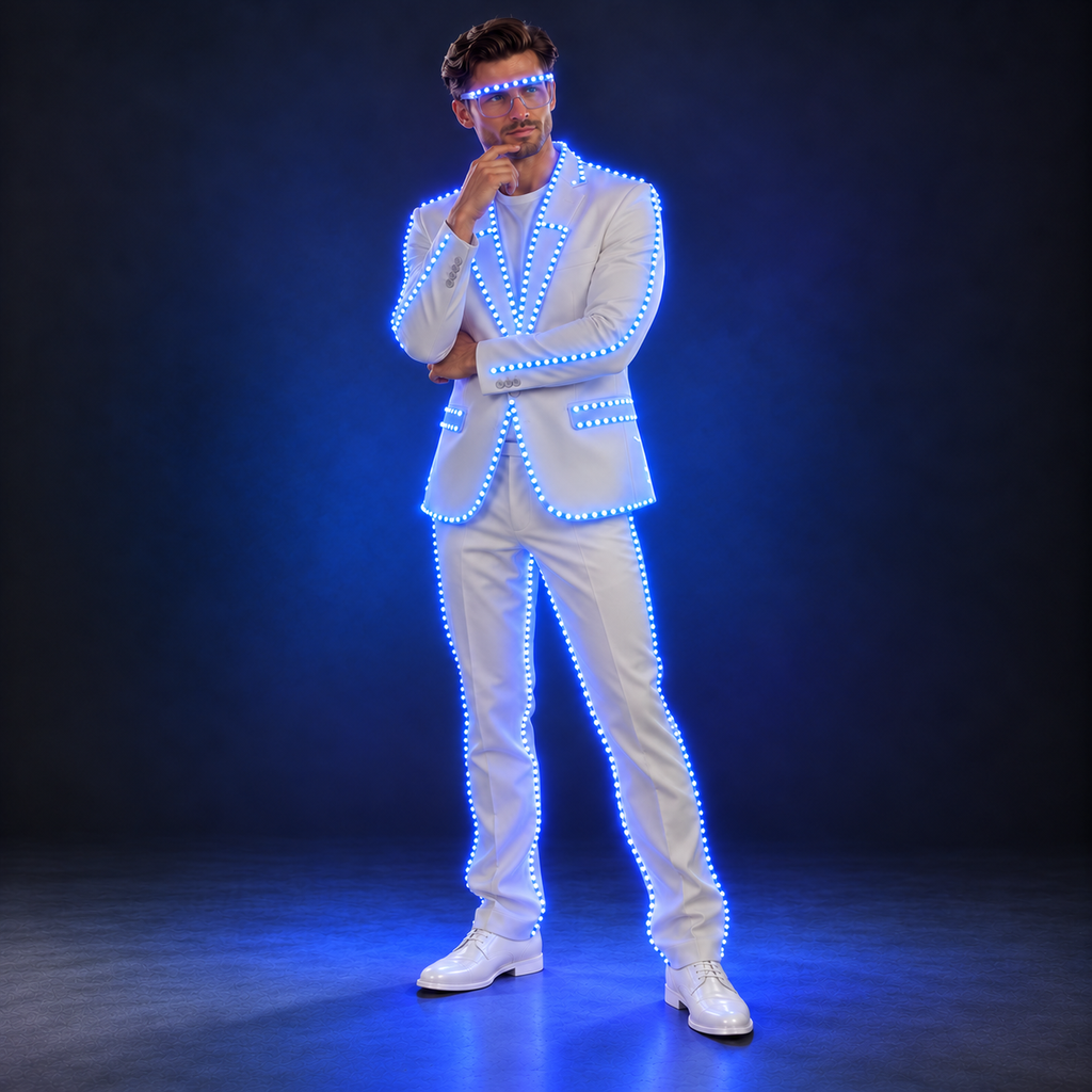 Men's RGB LED Light-Up Suit Set with Remote Control