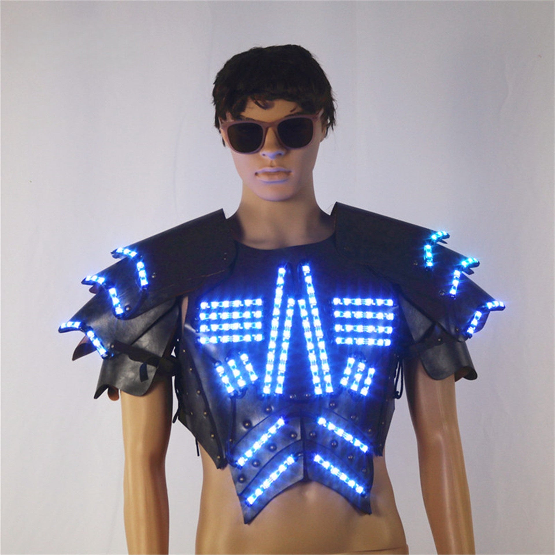 Cyber LED Glow Armor Cape – Illuminated Cosplay & Club Wear