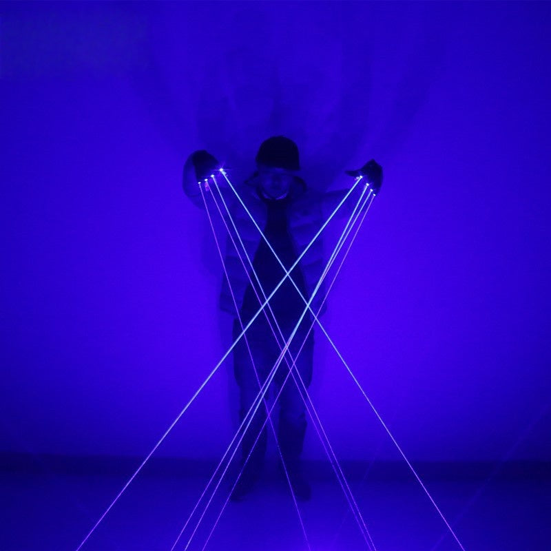 Neon Blue LED Gloves — Festival & Rave Accessory