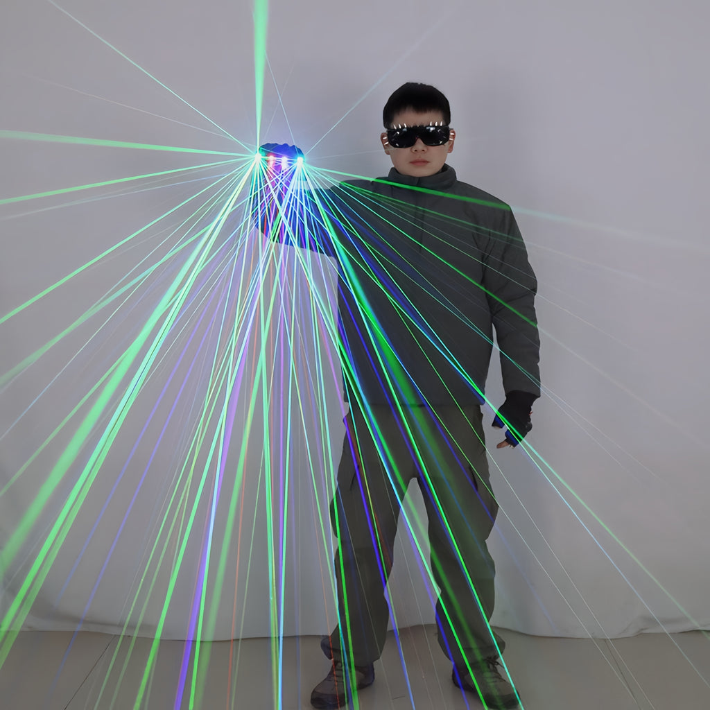 Green Red Blue Laser LED Gloves — Party & DJ Show Accessories