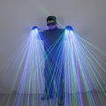 Blue & Green Laser Gloves for DJ Party Light Show — LED Rave Performance Gloves