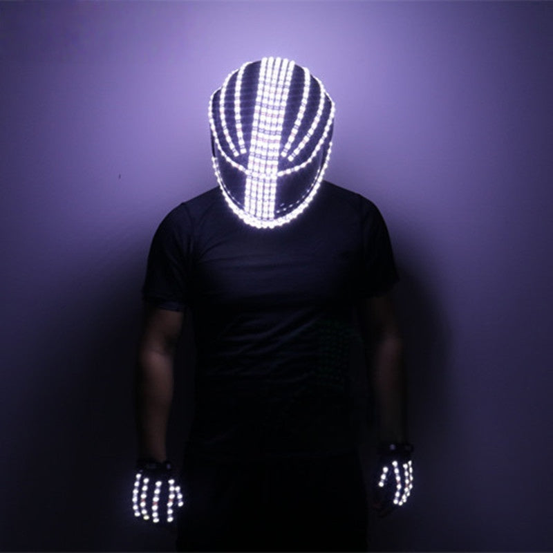 LED Cyber Helmet – Glowing DJ Party Visor