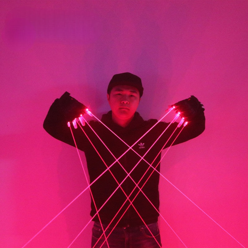 Red Laser Gloves Rechargeable LED Laser Light Gloves for Raves & Cosplay