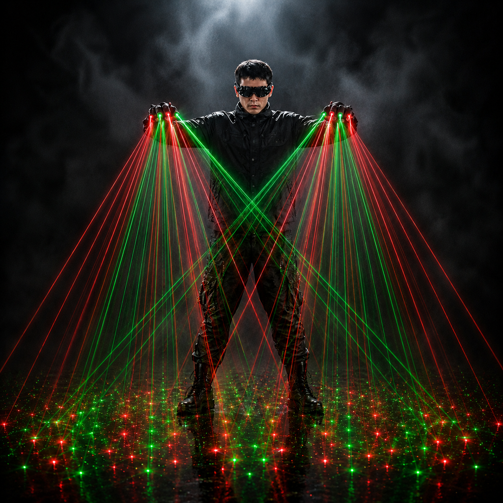 Red and Green Laser Gloves, DJ Night Dance Props,Dancer Performance