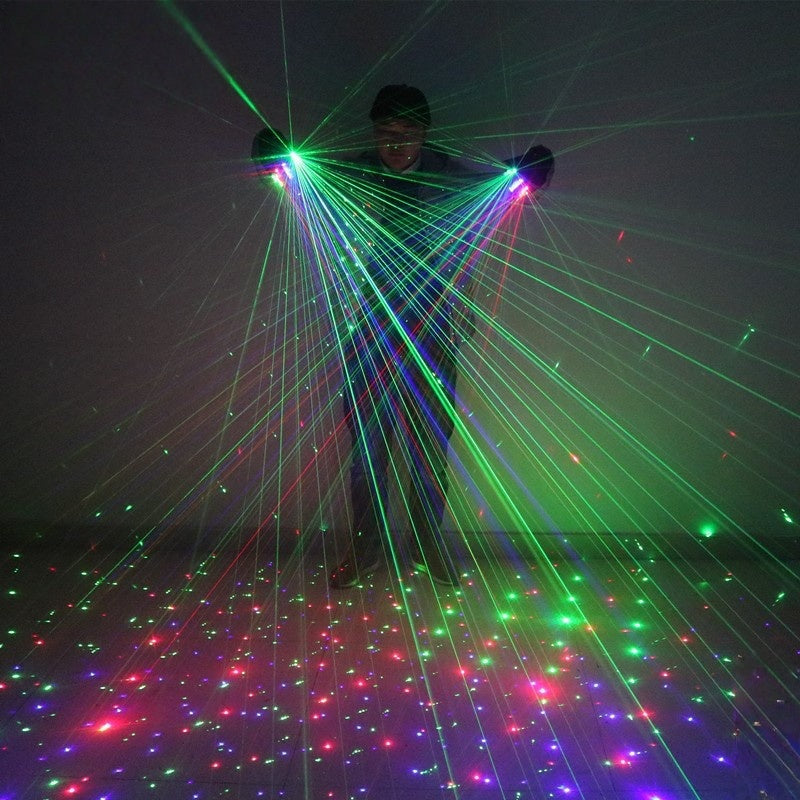 Green Red Blue laser gloves are suitable for stage DJ performance fluorescent props