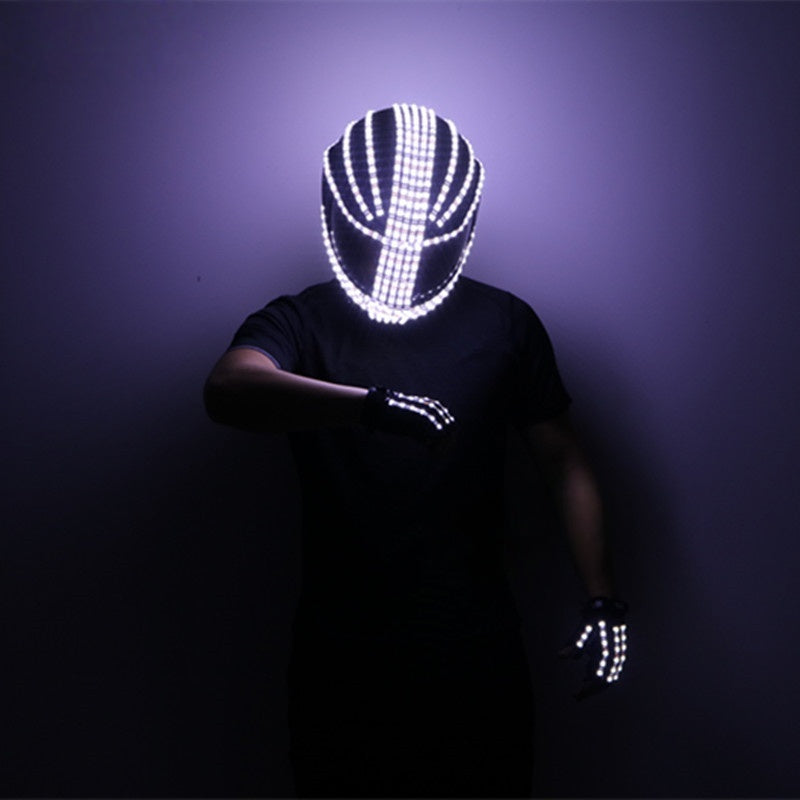 LED Cyber Helmet – Glowing DJ Party Visor