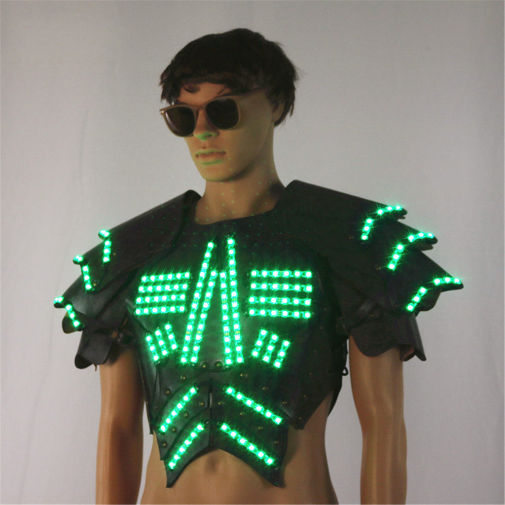 Cyber LED Glow Armor Cape – Illuminated Cosplay & Club Wear