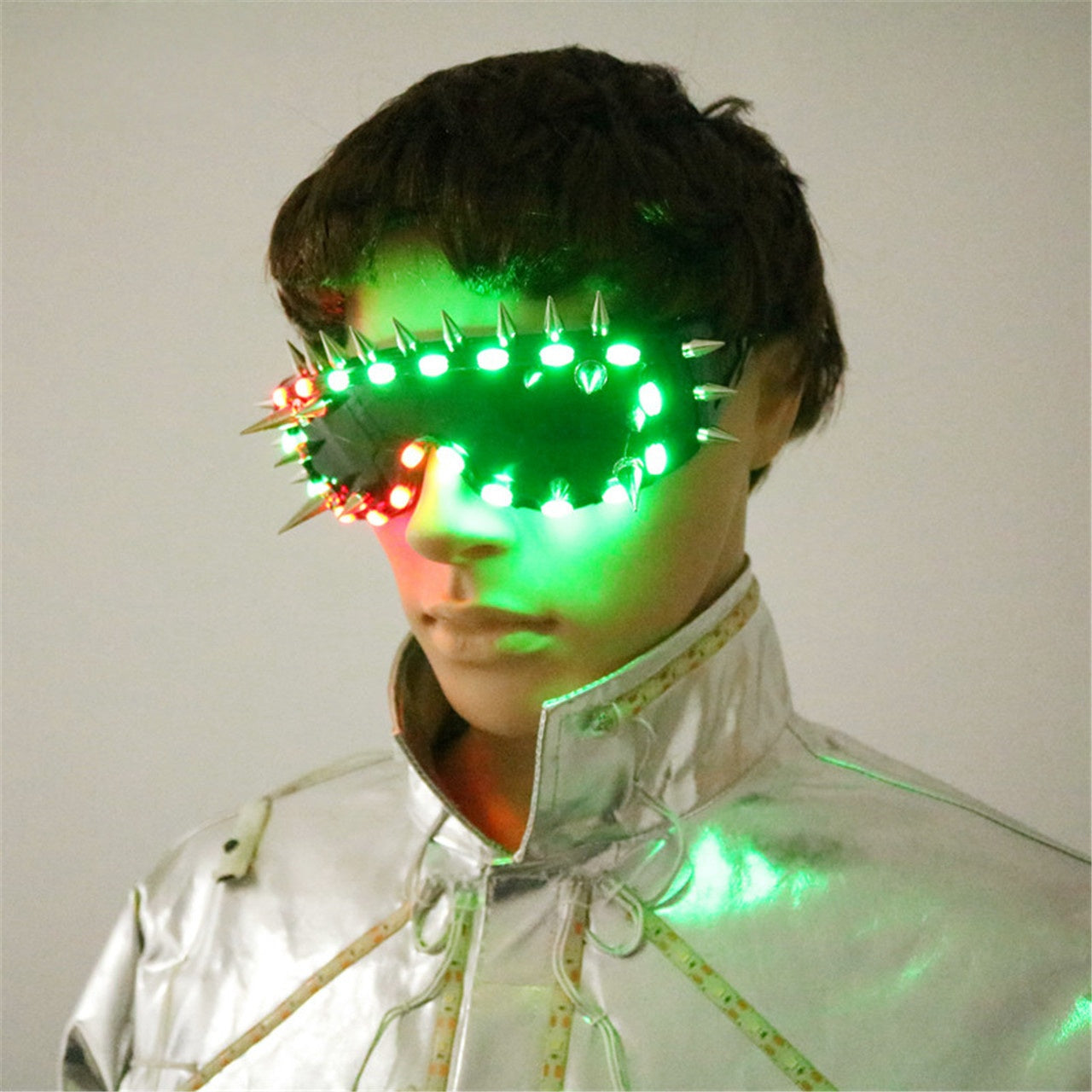 Punk Stud LED Glasses — Multicolor Glow Party Goggles