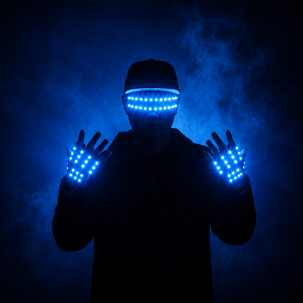 Glow Glasses + LED Glove Set — Festival & Rave Pack