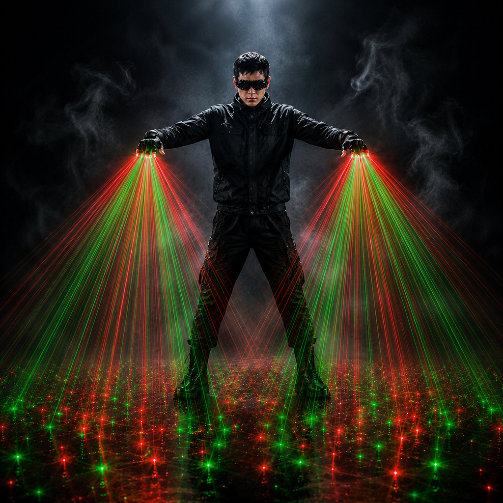 Red and Green Laser Gloves, DJ Night Dance Props,Dancer Performance