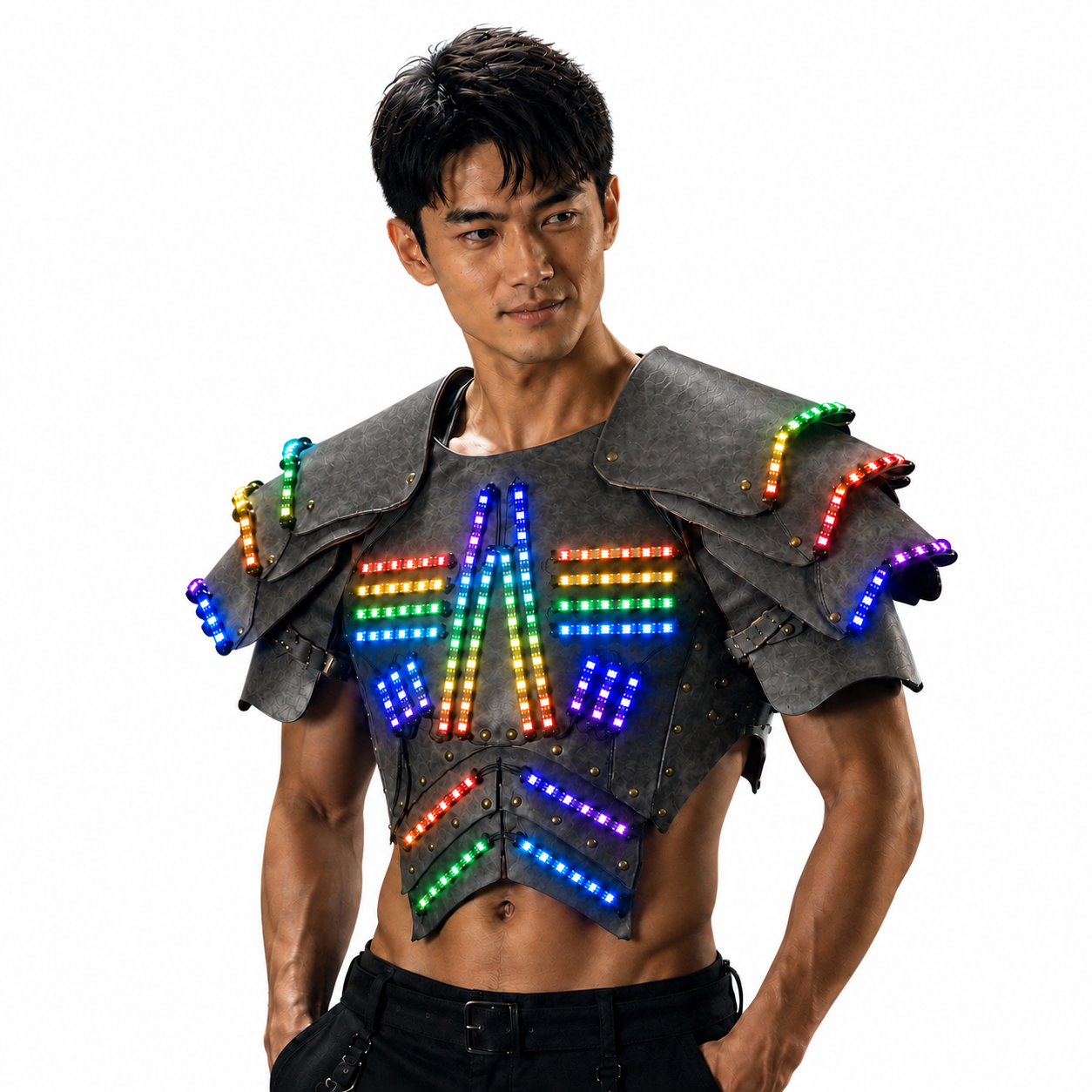 Cyber LED Glow Armor Cape – Illuminated Cosplay & Club Wear