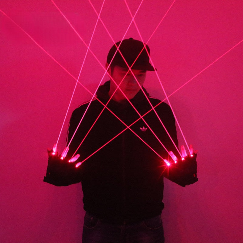 Red Laser Gloves Rechargeable LED Laser Light Gloves for Raves & Cosplay