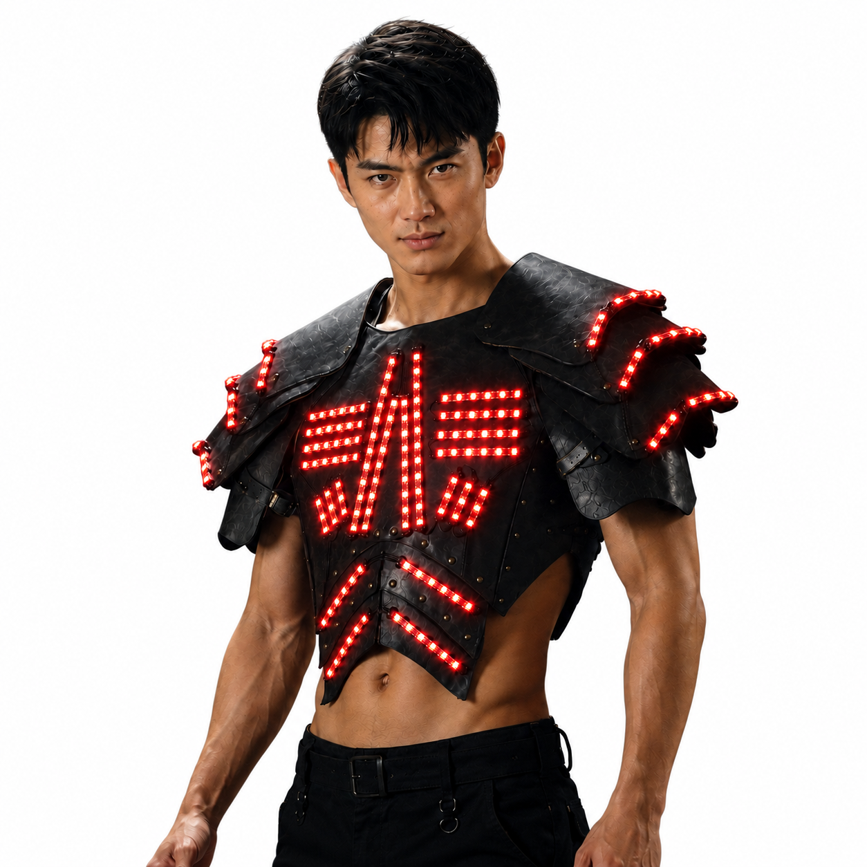 Cyber LED Glow Armor Cape – Illuminated Cosplay & Club Wear