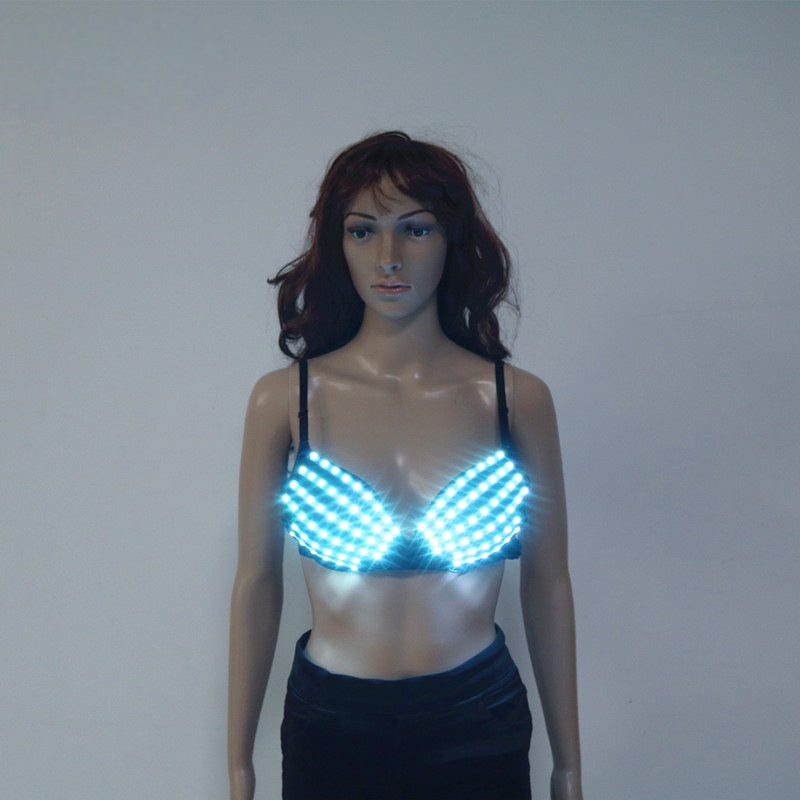 Sexy Lingerie for Ladies, RGB Color Bra, Stage Costume, Singer Dancer