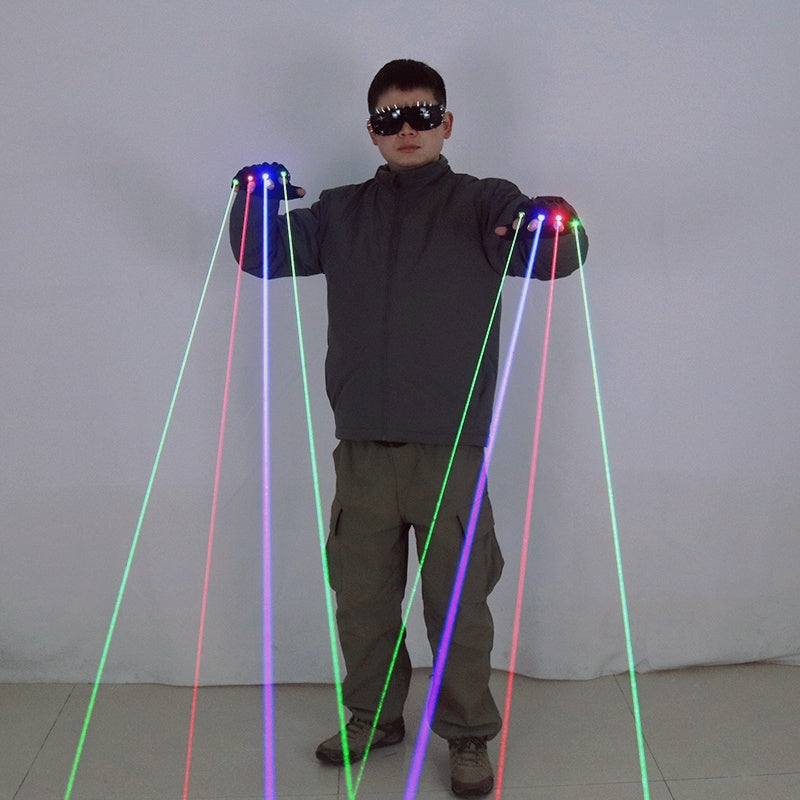 Green Red Blue Laser LED Gloves — Party & DJ Show Accessories