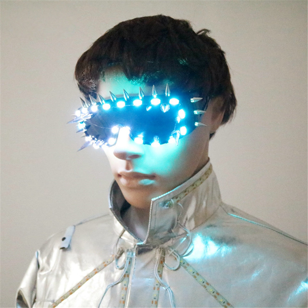 Punk Stud LED Glasses — Multicolor Glow Party Goggles