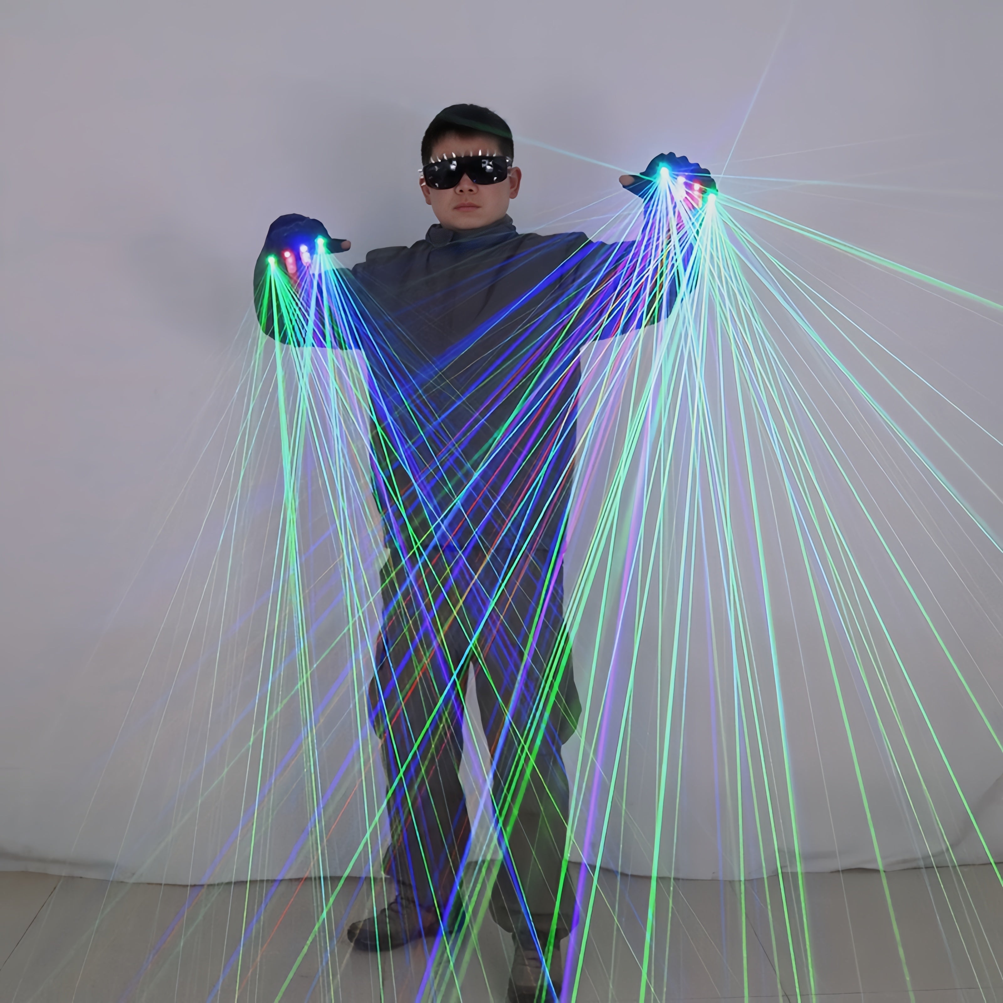 Green Red Blue Laser LED Gloves — Party & DJ Show Accessories
