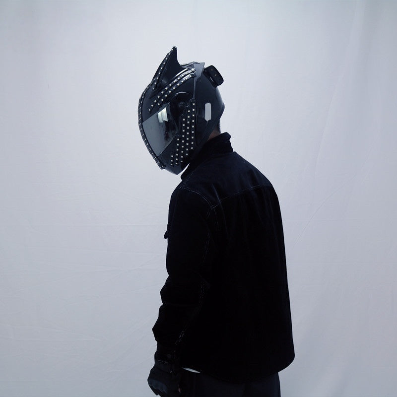 LED Glowing Cyber Helmet – EDM Festival & DJ Performance Gear
