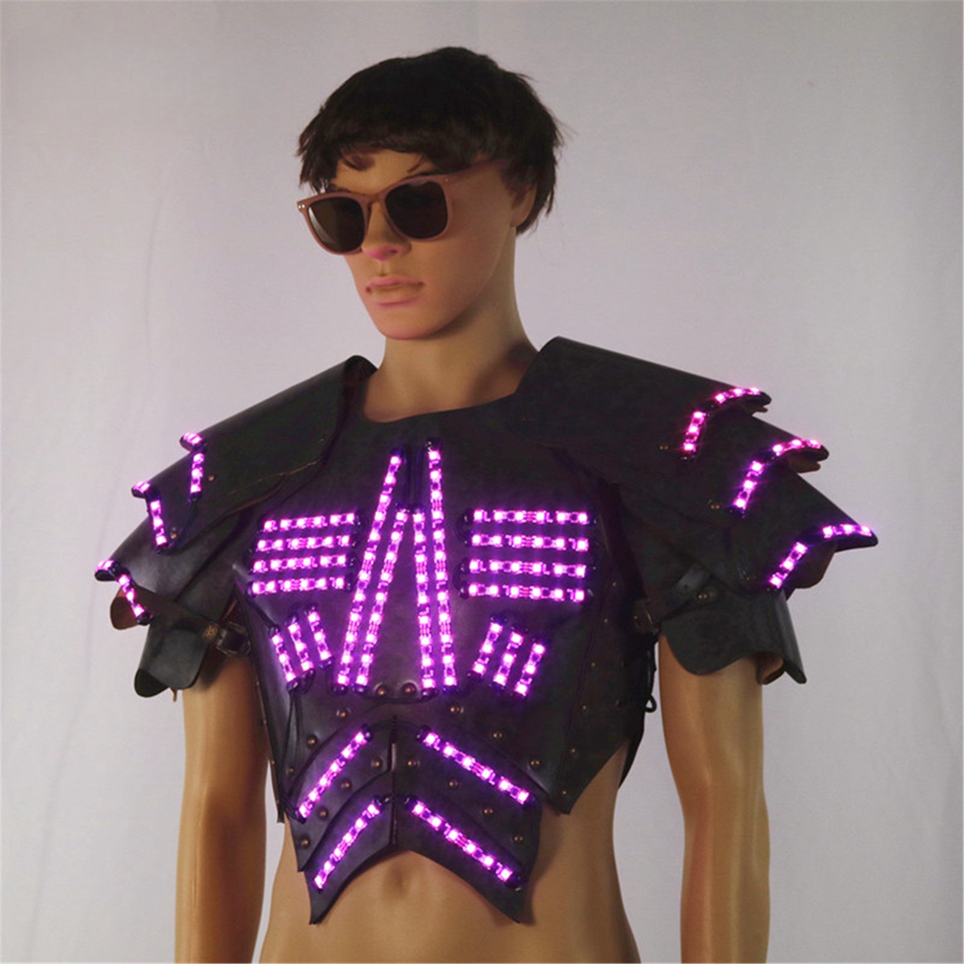 Cyber LED Glow Armor Cape – Illuminated Cosplay & Club Wear