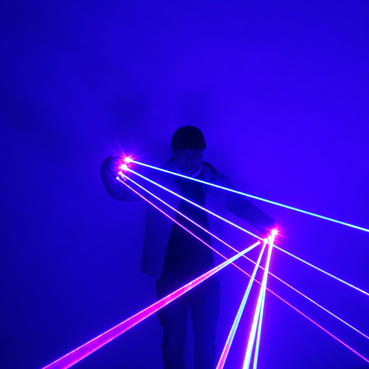 Neon Blue LED Gloves — Festival & Rave Accessory