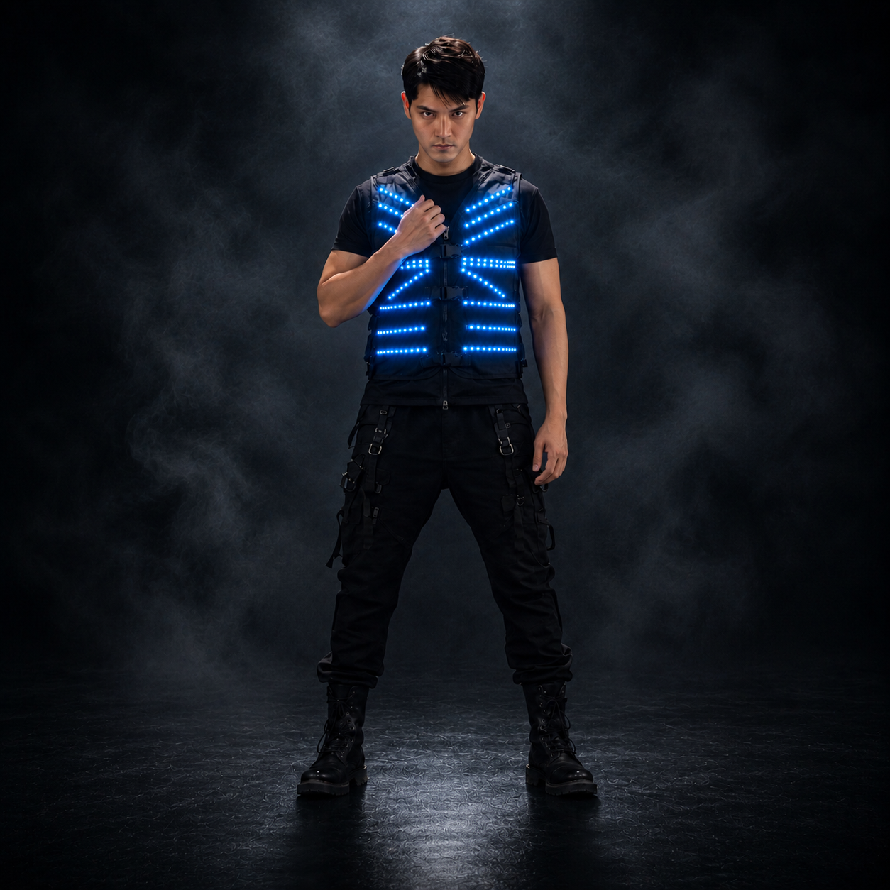 LED Luminous Vest for Stage Performance, Atmosphere Fluorescent Strobe Costume