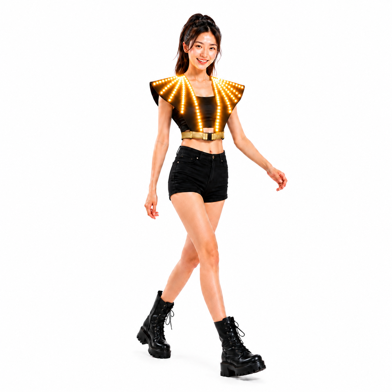 Full-Color LED Light-Up Shoulder Vest, Remote Control Stage Performance Outfit for DJ, Rave & Nightclub Shows