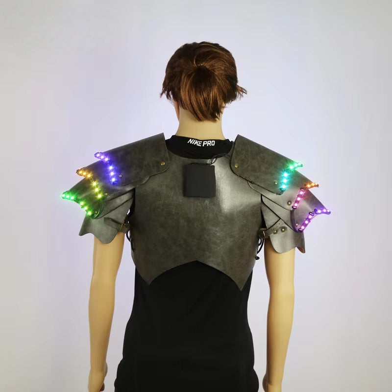 Cyber LED Glow Armor Cape – Illuminated Cosplay & Club Wear